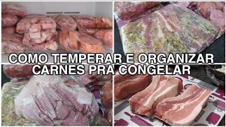 como temperar e organizar as carnes pra congelar tempero caseiro e organização  Larissa Vidal [upl. by Nahtanaoj914]