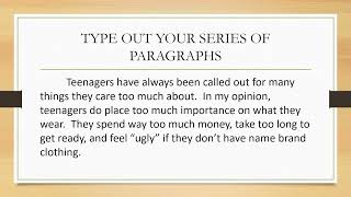 OSSLT  How to Write the Series of Paragraphs [upl. by Annoet]