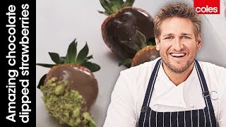 Chocolate Covered Strawberries  Cook with Curtis Stone  Coles [upl. by Elocen]