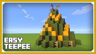 Minecraft How To Build A TeepeeTipi Tent Tutorial Easy Survival Minecraft Build [upl. by Idnahs220]