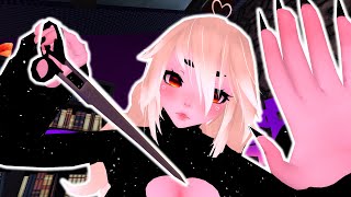 ASMR  Waifu Cuts Your Hair  Personal Attention Roleplay  VRChat VTuber   Binaural Audio [upl. by Arbe]