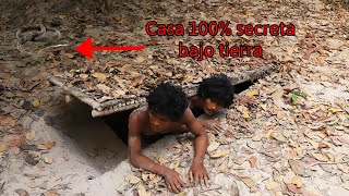 Construccion de casa secreta bajo tierra habilidades primitivas  Creaciones Increibles episodio 11 [upl. by Agosto]