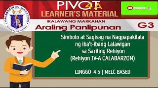 ARALING PANLIPUNAN 3  SIMBOLO AT SAGISAG NA NAGPAPAKILALA NG IBATIBANG LALAWIGAN SA REHIYON  45 [upl. by Pierre]