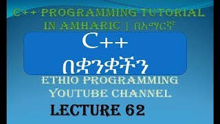 Lecture 62 C Programming Tutorial pointer part 2 in Amharic  በአማርኛ [upl. by Gessner]