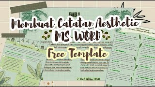 FREE TEMPLATE  Cara Membuat Catatan Aesthetic Di Microsoft Word  Digital Note Taking on Laptop [upl. by Pillow129]