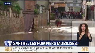 Sarthe une deuxième inondation en moins de 48h [upl. by Eikcir253]