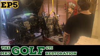 quotThe Mk3 Golf Gti Restorationquot EP5 Getting The Engine Out [upl. by Anselmi]