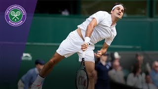 Roger Federer serves his way out of trouble in Wimbledon 2017 semifinal [upl. by Labinnah743]