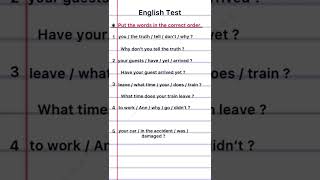 English Grammar  Rearrange the sentences [upl. by Ennayram]