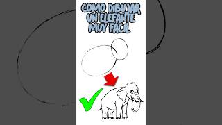 😃Como dibujar un ELEFANTE fácil paso a paso shorts [upl. by Richel]