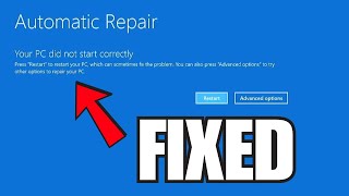 Fix Automatic Repair Loop in Windows 71011 Your PC did not start Correctly 2024 [upl. by Einahpts]