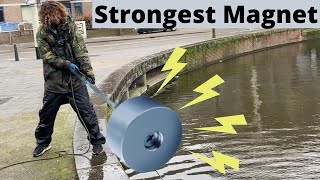 Magnet Fishing with a CRAZY STRONG MAGNET [upl. by Yenots462]