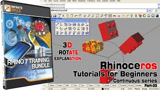 Rhino Tutorials for beginners  Rhinoceros 3D  Part 33  Rotate 3D Command Explanation [upl. by Dohsar]