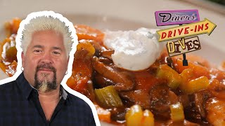 Guy Fieri Tries Dynamite Duck and Potato Pierogies  Diners Driveins and Dives  Food Network [upl. by Nythsa]