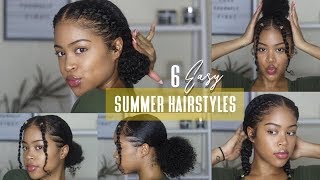 6 EASY NO BRAID NATURAL HAIRSTYLES [upl. by Anyr]