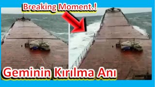 Arvin gemisinin kırılma anı Mv Arvin Bartın açıklarında battı Ship Broken in Two Part From Middle [upl. by Chara]