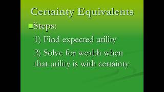 Certainity Equivalent Economics [upl. by Carolus]