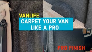 FULL CAMPER CONVERSION  VAUXHALL VIVARO Part 4 How to Carpet your van like the pros Step by Step [upl. by Akenom]