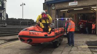 Porthcawl RNLI Lifeboats launching on service [upl. by Anol]