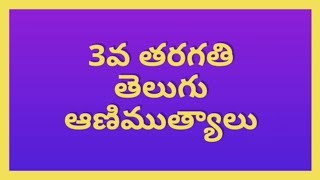 3rd class Telugu Animuthyalu Padyaalu vemana satakam sumathi satakam subhashithaalu [upl. by Latouche]