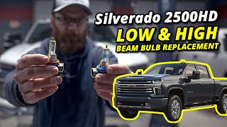 2020 Silverado 2500HD Low and High Beam Bulb Replacement 2021 2022 2023 2024 [upl. by Gombosi]