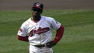 Kenny Lofton ASCENDS the fence to rob BJ Surhoff of a home run [upl. by Esiralc]