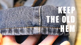 How to Hem Jeans Using the OriginalExisting Hem  Looks Like They Havent Been Altered [upl. by Archaimbaud]