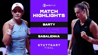 Ash Barty vs Aryna Sabalenka  2021 Stuttgart Final  WTA Match Highlights [upl. by Aseela930]