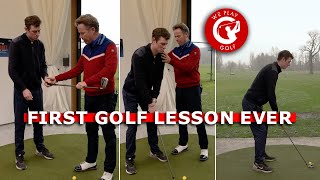 First GOLF LESSON ever  This guy NEVER hit a golf ball in his life [upl. by Lazaro372]