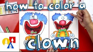 How To Color A Clown With Oil Pastels [upl. by Atiuqihc]