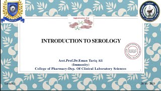 Lab training  Serology  introduction to serology DrEman Tariq 20232024 [upl. by Canning]