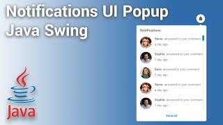 Notifications UI Popup using Java Swing  GlassPane Popup [upl. by Etteinotna]