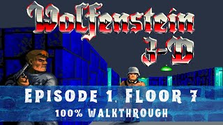 Wolfenstein 3D 100 Walkthrough E1F7 [upl. by Cesare]