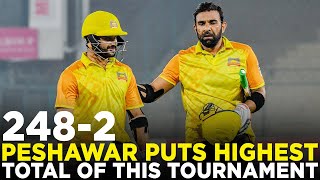 Peshawar Puts Highest Total of This Tournament  Peshawar vs Larkana  National T20 202324  M1W1A [upl. by Aremmat]