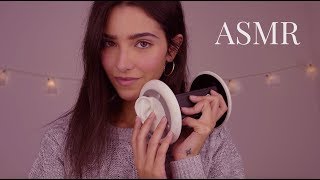 ASMR Ear Massage Lotion sounds Ear Muffs Ear Brushing  Zippo [upl. by Aislehc]