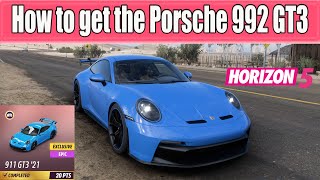 How to get the Porsche 911992 GT3 21 in Forza Horizon 5 [upl. by Becket971]