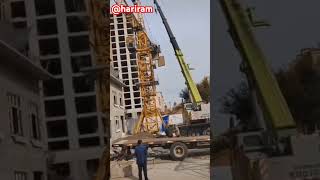 Crane accident 😭😭 crane accidenttrector shots [upl. by Ennobe]