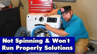 GE Front Load Washer Stops Mid Cycle and Wont Spin  Common Issues [upl. by Christyna]