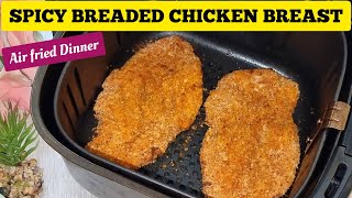 Crispy Air Fryer Chicken Breasts for Dinner Recipe Air Fried Breaded Chicken Tenders Recipes [upl. by Ern447]