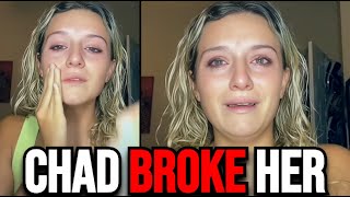 Woman Gets BROKEN By Chad Cries On TikTok [upl. by Hareehahs]