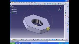 Catia V5 tutorial  Part Design  Simple Nut  Must Watch [upl. by Mcferren]