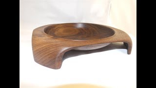 Four Legged Square Bowl  Wood Turning [upl. by Llednar]