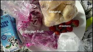 how to make smoothies  banana  dragon fruit  strawberry [upl. by Rivera]