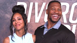 Jonathan Majors Supports Girlfriend Meagan Good at Divorce in the Black Premiere [upl. by Muns]