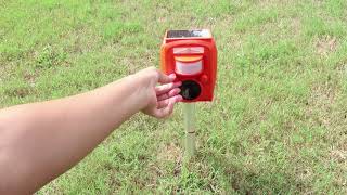 DURANOM ULTRASONIC GARDEN DEER REPELLER SOLAR POWERED MOTION ACTIVATED WILD ANIMAL REPELLENT [upl. by Ursulina402]