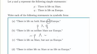 Logic Example Translating to Symbolic Form [upl. by Tiemroth379]