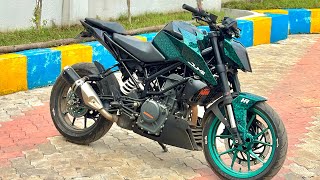 KTM DUKE 390 forged carbon fiver wrapping  green forged carbon wrap [upl. by Toor]