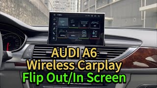 Audi A6 TOUCH SCREEN WITH FLIP OUTIN FUNCTION ANDROID 130 CAR RADIO NAVIGATION [upl. by Aehsat]