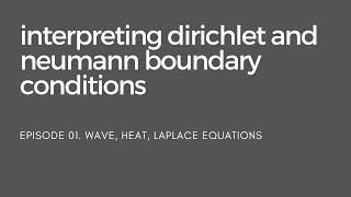 01 Interpreting Dirichlet and Neumann Boundary Conditions  Wave Heat Laplace Equations [upl. by Mercer]