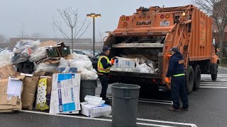 Garbage Trucks on Heavy Manual Commercial Leach 2RII Rear Loader and Heil HalfPack Front Loader [upl. by Faux]